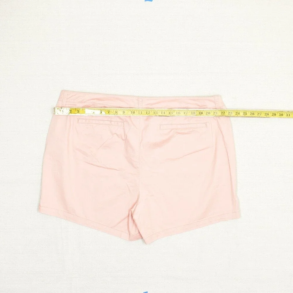 Lane Bryant Women Chino Shorts Solid Zip Cotton Blend Pink Size 22P